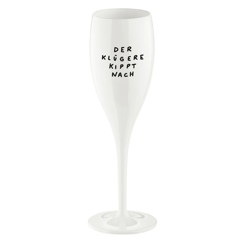 Glas mit Druck CHEERS No. 1 DER KLÜGERE KIPPT NACH