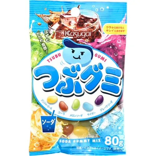Kasugai Tsubu Gummy Mixed Soda Flavor Gummies 80G