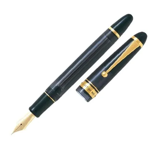 Pilot Custom 823 Bold Fountain Pen - Transparent Black Shaft Plunger Type