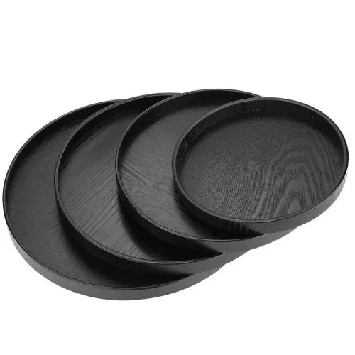 PLATEAU À THÉ ROND DESIGN EN BOIS