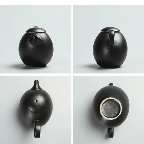 THÉIÈRE CÉRAMIQUE NOIRE PENCHÉE