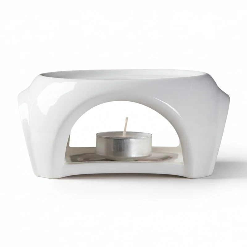 CHAUFFE THÉIÈRE EN PORCELAINE BLANCHE