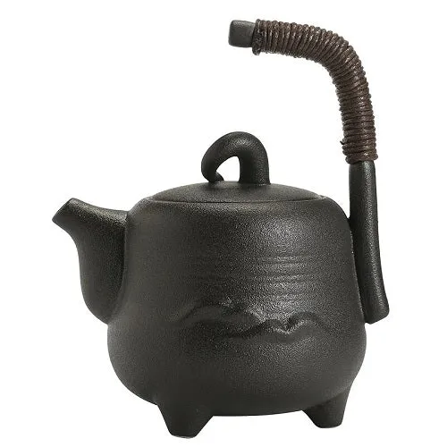 THÉIÈRE CÉRAMIQUE CHINOISE ANSE VERTICALE