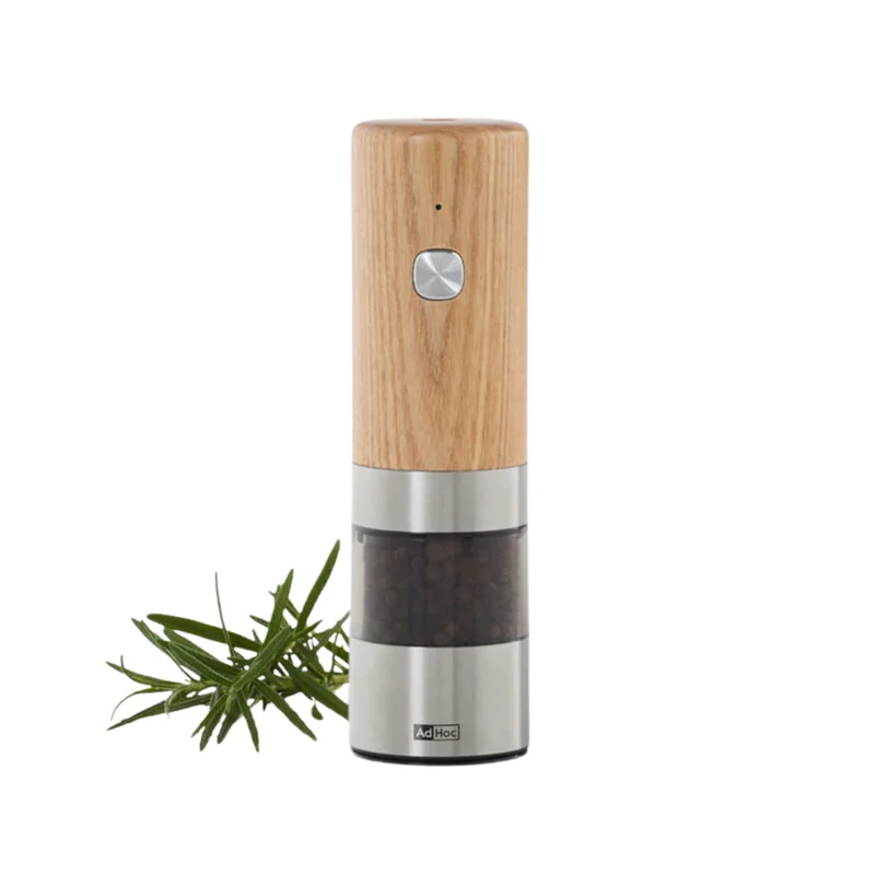 Moulin Électrique Poivre & Sel bois Frêne – Broyeur Céramique CeraCut 17cm