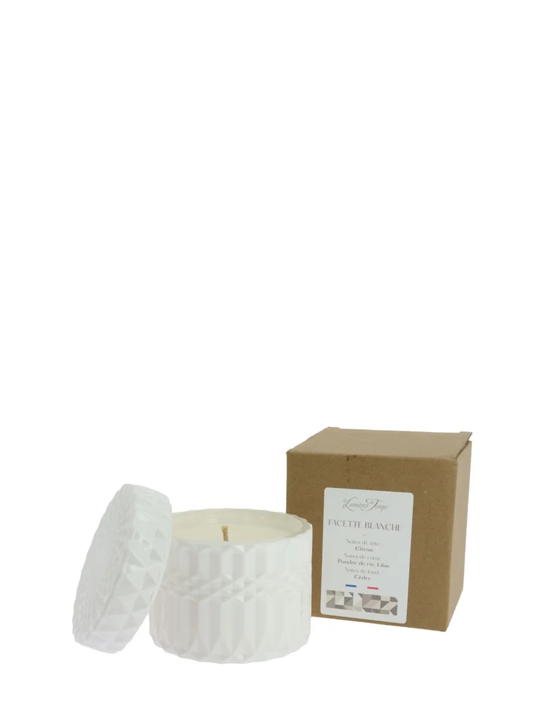 Bougie Facette Blanche Poudre de Riz