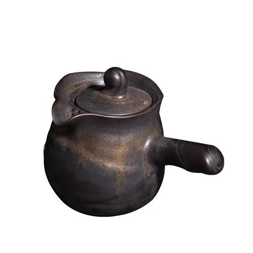 THÉIÈRE EN CÉRAMIQUE JAPONAISE KYUSU AVEC MANCHE