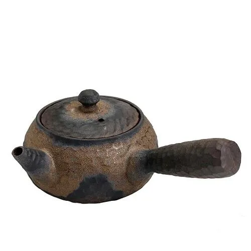 THÉIÈRE CÉRAMIQUE AVEC MANCHE KYUSU ROUILLÉE