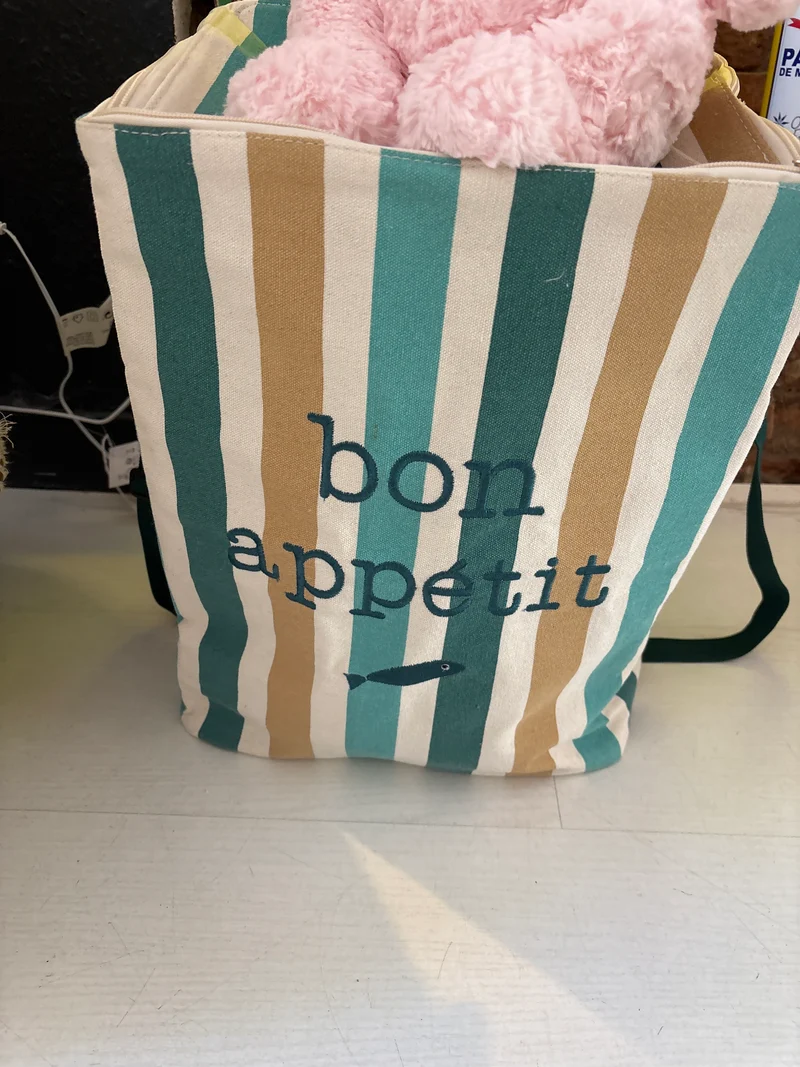 Sac isotherme été bleu rayé