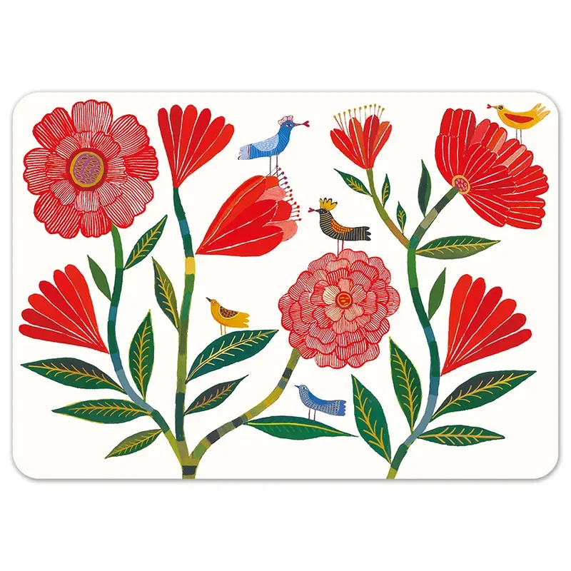 Set de Table "Pivoines" Fleurs & Oiseaux x6