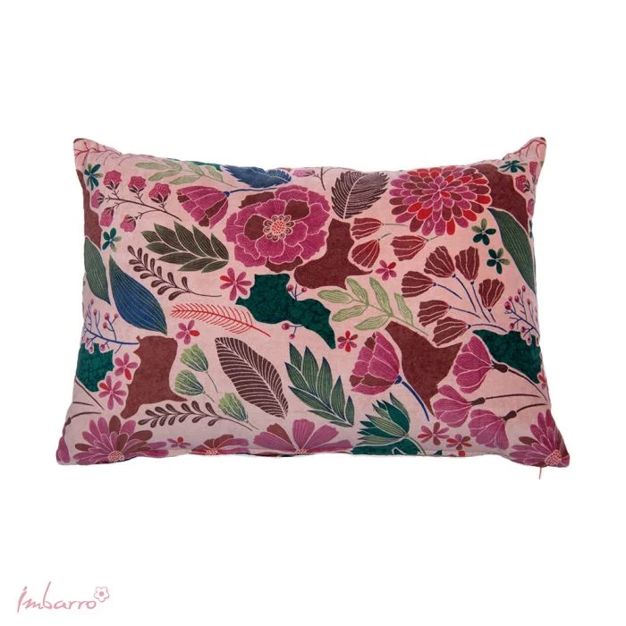Coussin Fleuri "Maye Pink" rectangle
