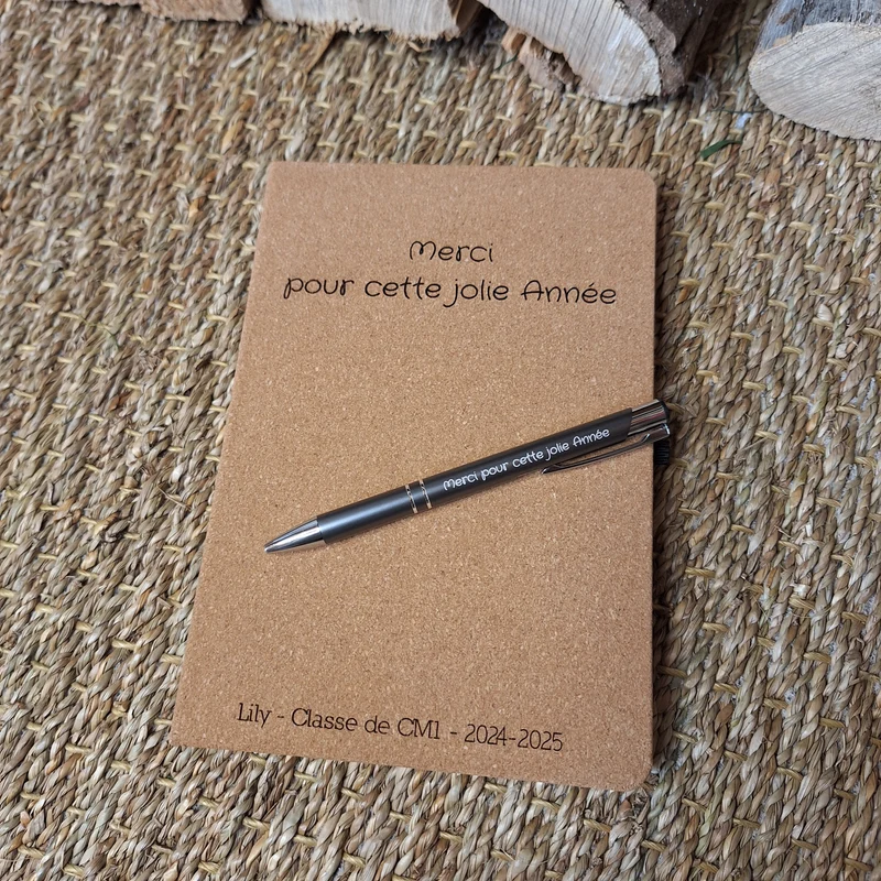 Cahier en liège personnalisable