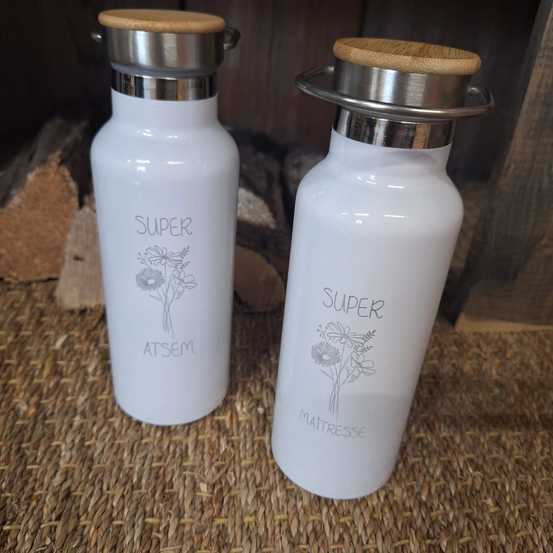 Bouteille isotherme bouquet de fleurs