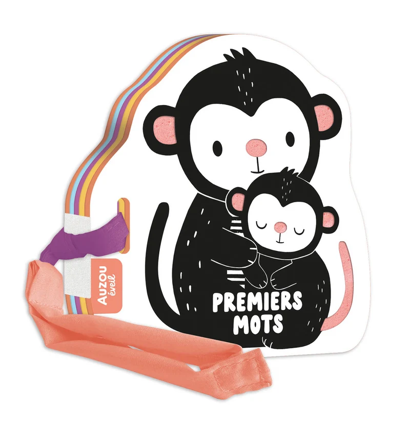 Mon premier livre poussette en noir et blanc Premiers mots, Auzou