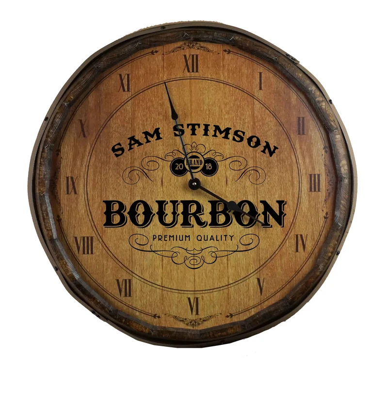 Bourbon Quarter Barrel Clock - Personalized