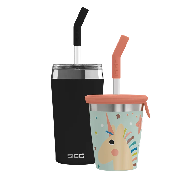 Family Bundle Helia – Black & Kids Straw Cup Unistar