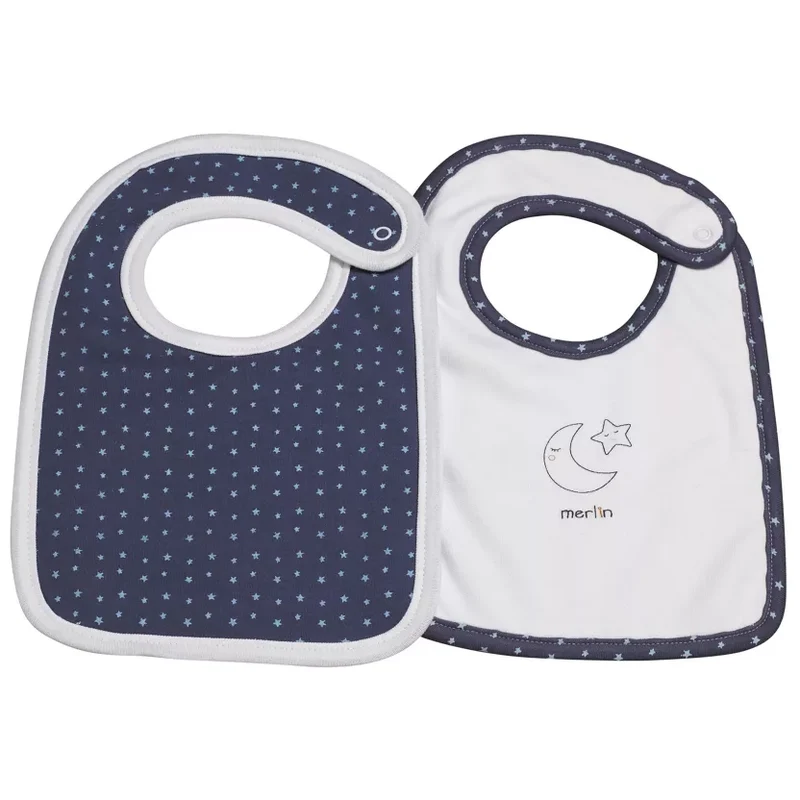 Lot de 2 bavoirs bébé Merlin, Sauthon