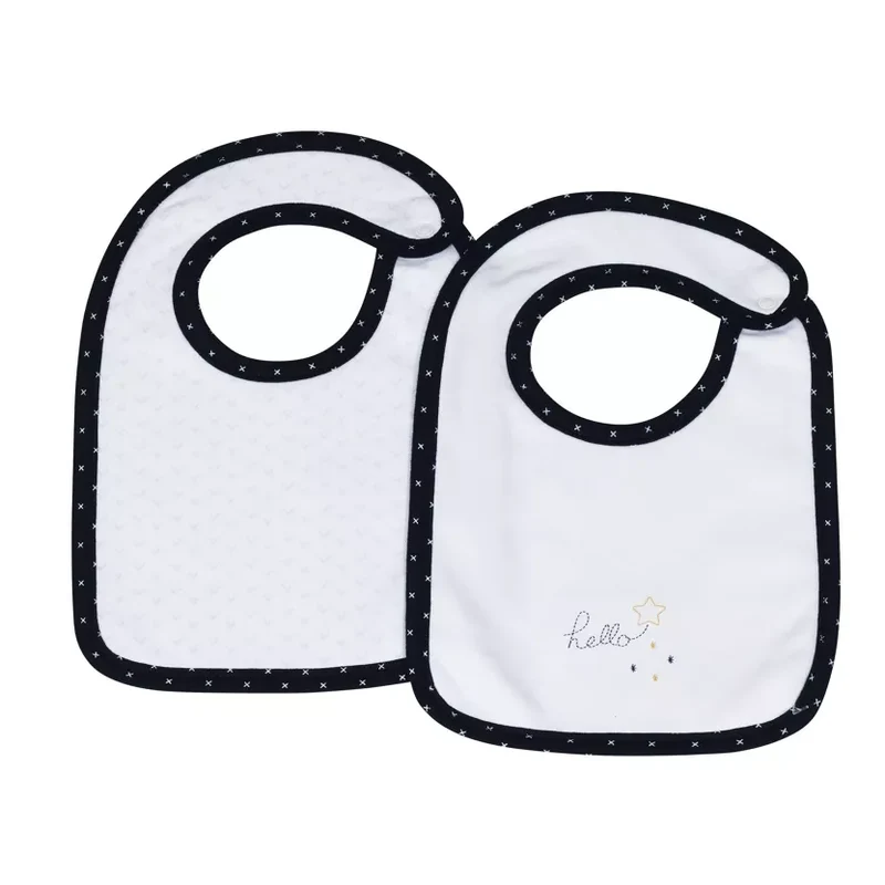 Lot de 2 bavoirs Hello, Sauthon
