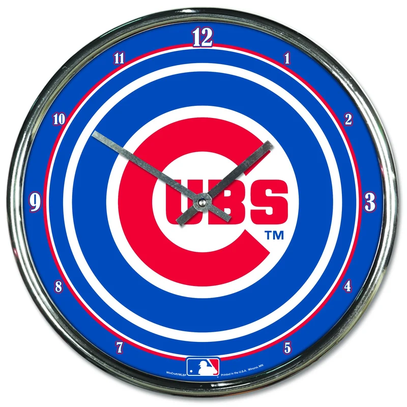 Chicago Cubs Chrome Plated Clock