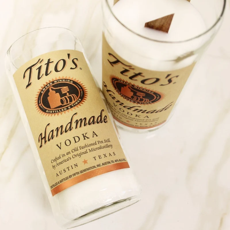 Tito's Vodka Bottle Candle