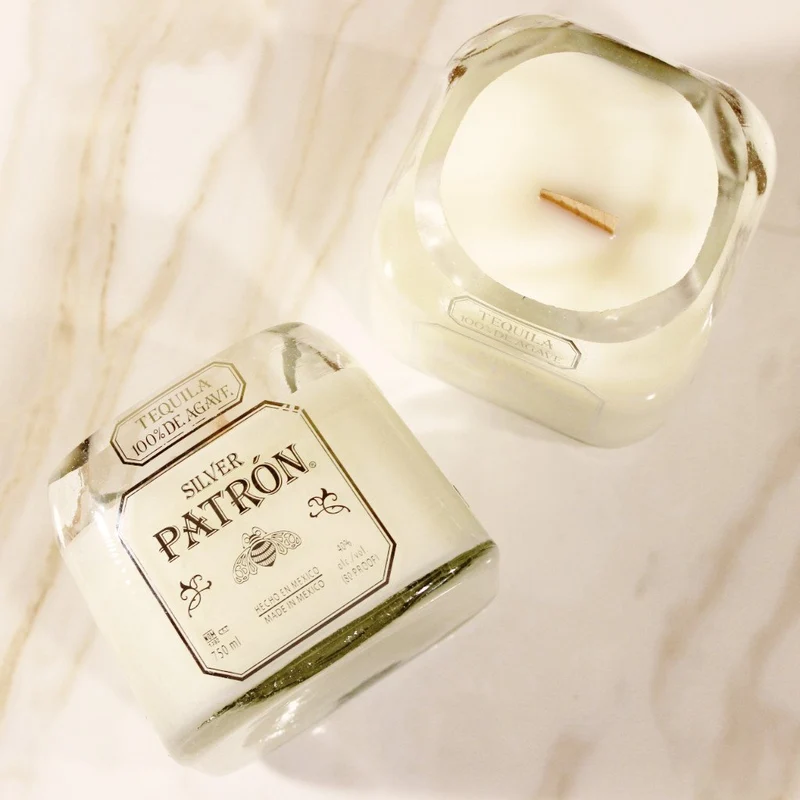Patron Silver Tequila Bottle Candle