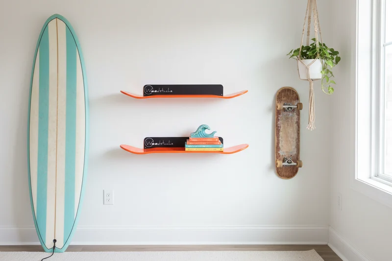Étagère Skate Orange - Étagère Murale en Skateboard Recyclé