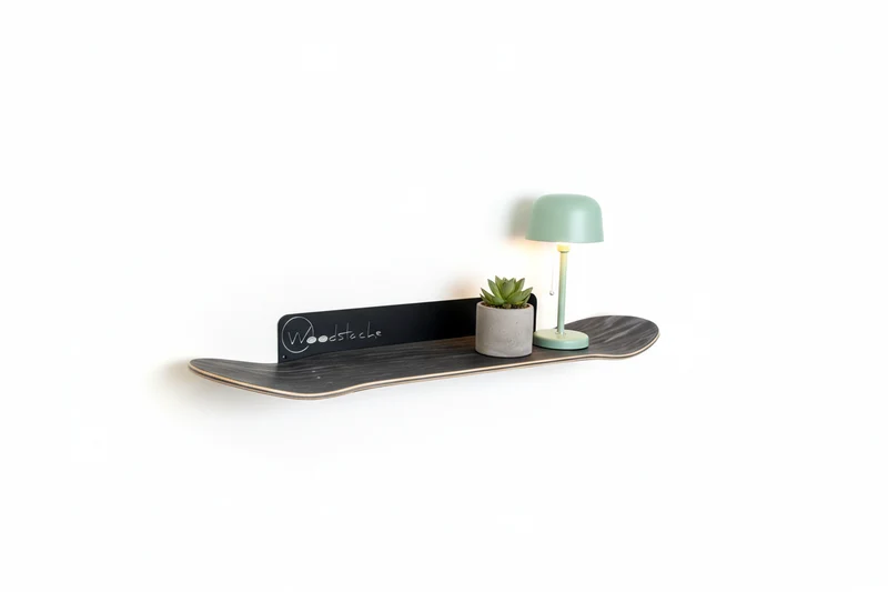 Étagère Skate Bois Black Premium - Design Woodstache Made in France