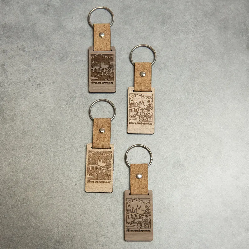 Porte-clef en bois Fêtes de Bayonne