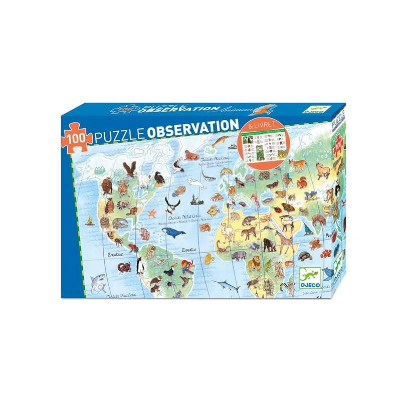 Puzzle observation Animaux 100 pièces, Djeco