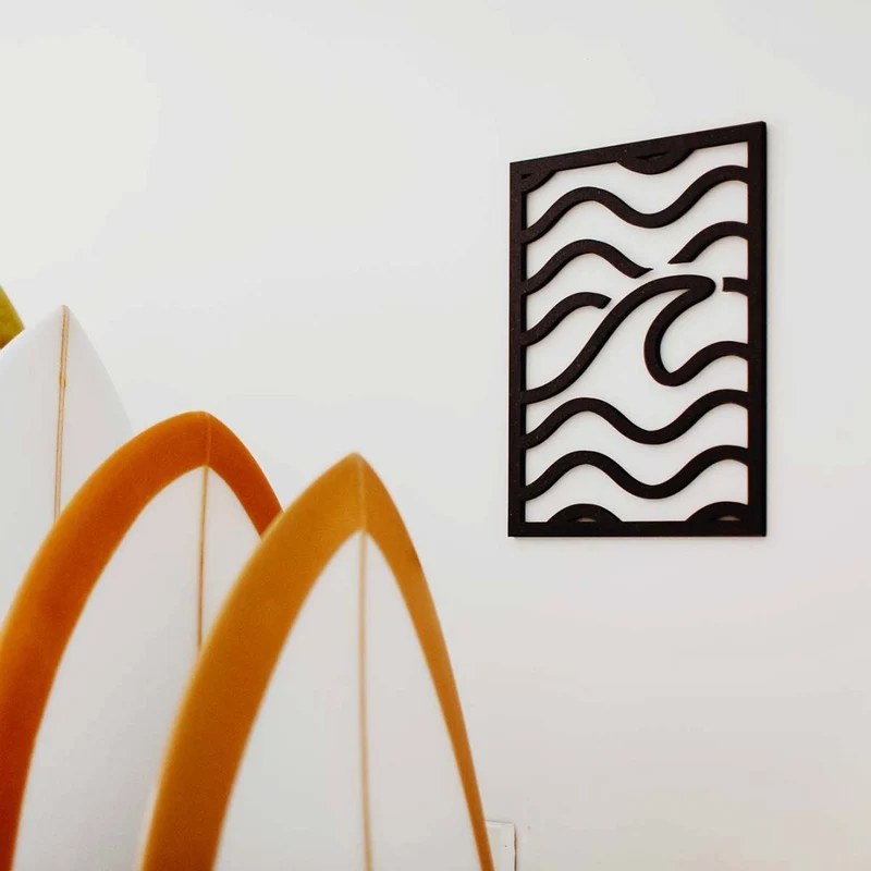 Tableau Bois VAGUE Océan 3D - Décoration Murale Surf Made in France