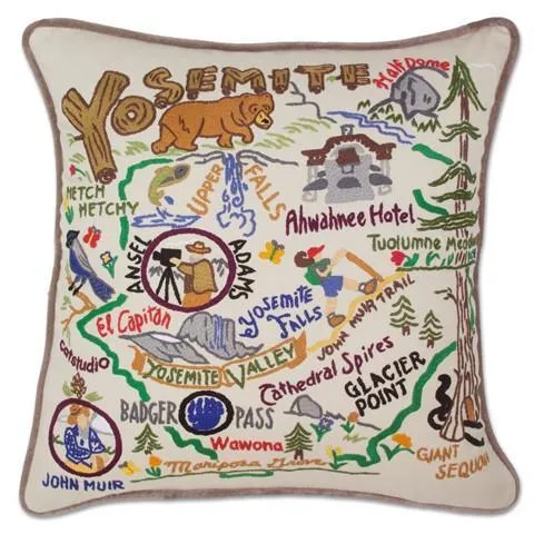 Yosemite Embroidered CatStudio Pillow