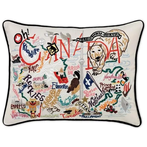 Canada Embroidered CatStudio Pillow