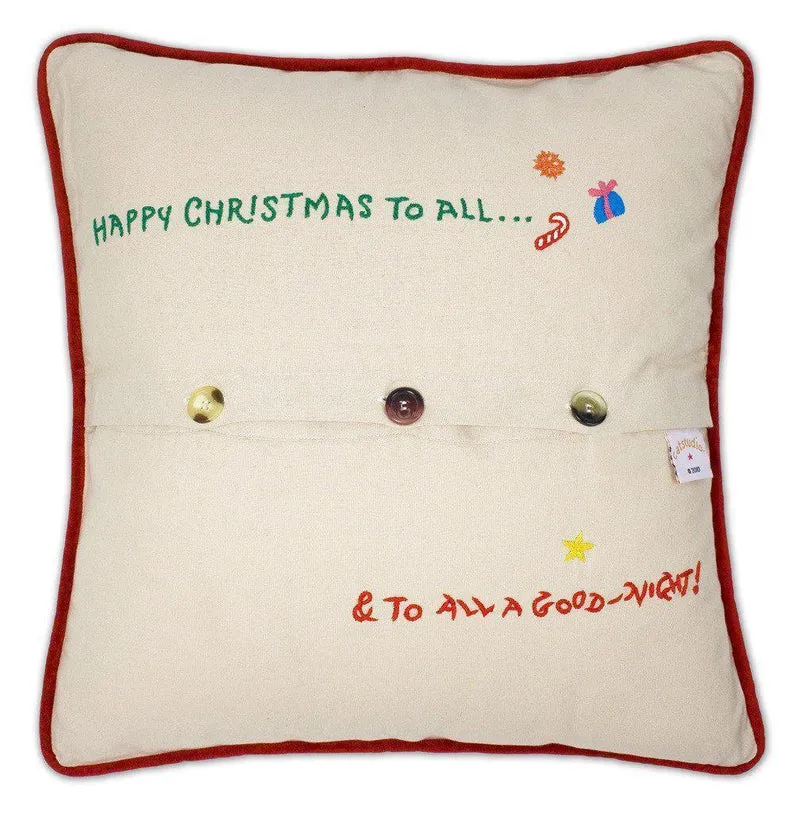 T'was the Night Before Christmas Embroidered CatStudio Pillow