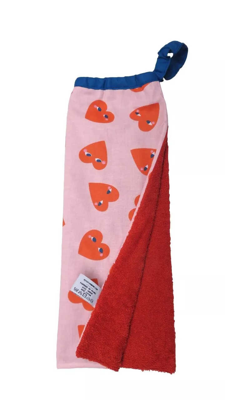 Serviette bavoir élastique Coeur, Petits pinpins