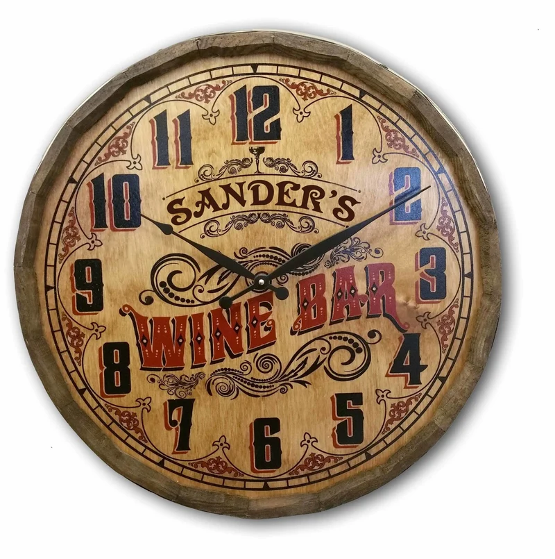 Wine Bar Quarter Barrel Clock - Personalized
