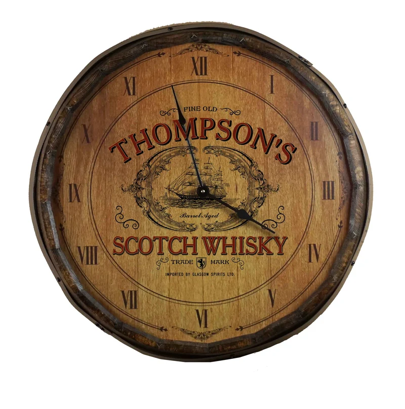 Scotch Whiskey Quarter Barrel Clock - Personalized