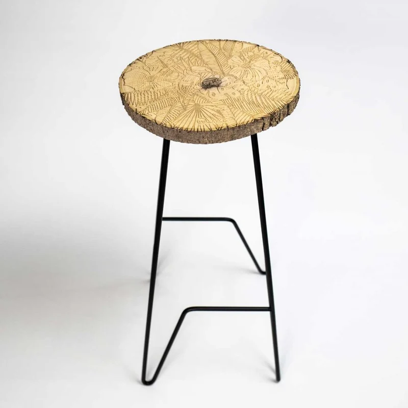 Tabouret en bois RONDIN JUNGLE
