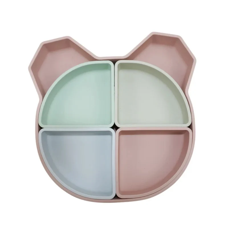 Assiette compartimentée Ours Albert Rose Mix, Choo family