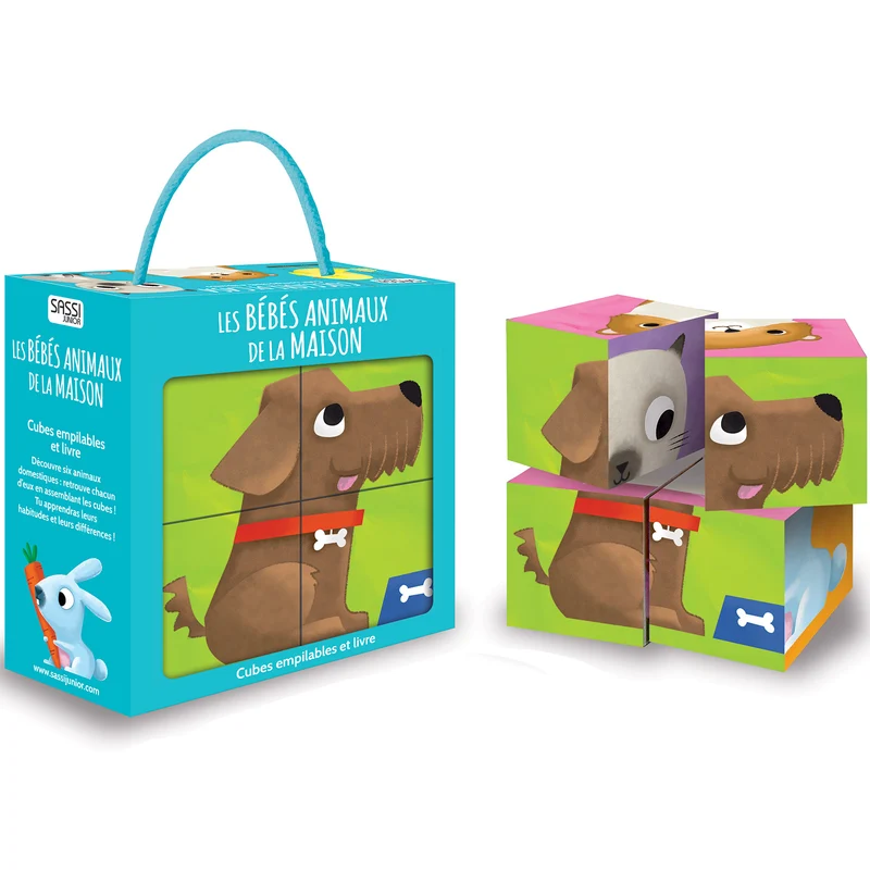 Livre et cubes Les bébés animaux, Sassi junior