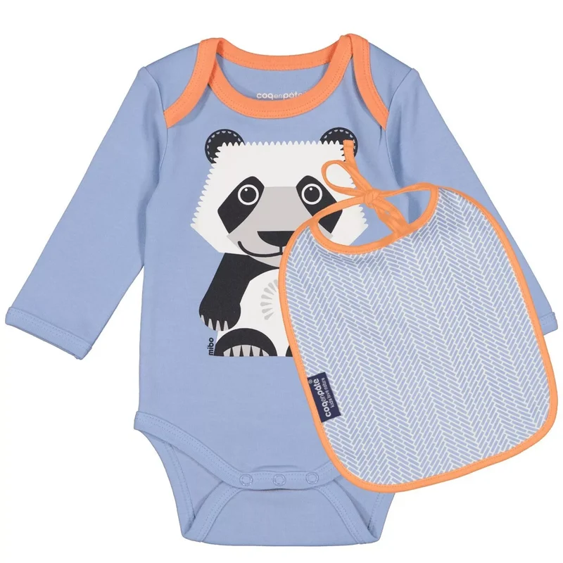 Set cadeau Body/bavoir, Coq en pâte