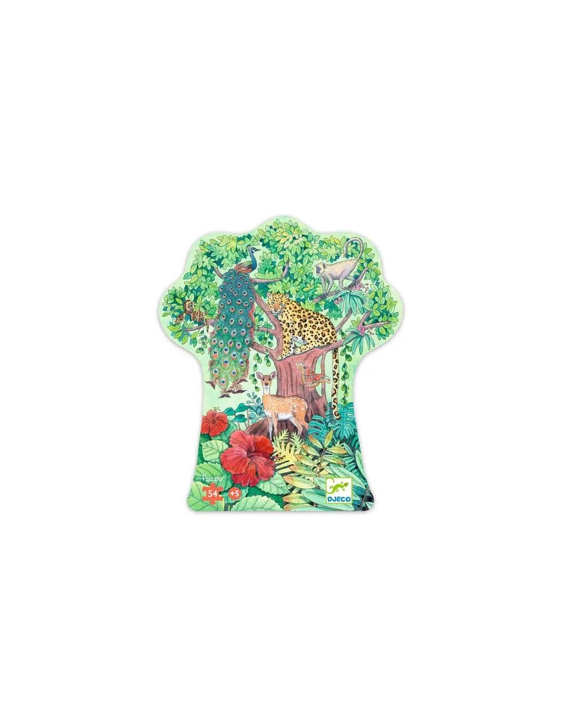Puzzle Silhouette Jungle indienne 54 pièces, Djeco
