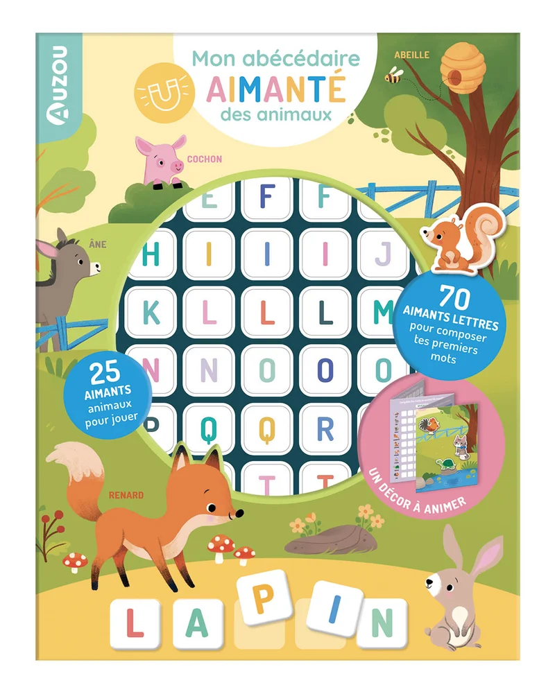 Mon abécédaire aimanté des animaux, Auzou