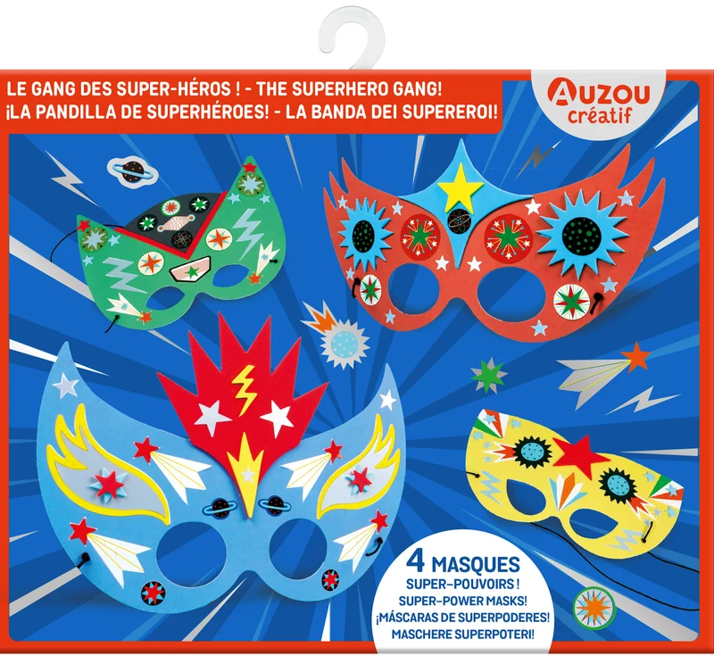Masques a décorer, Le gang des super-héros, Auzou