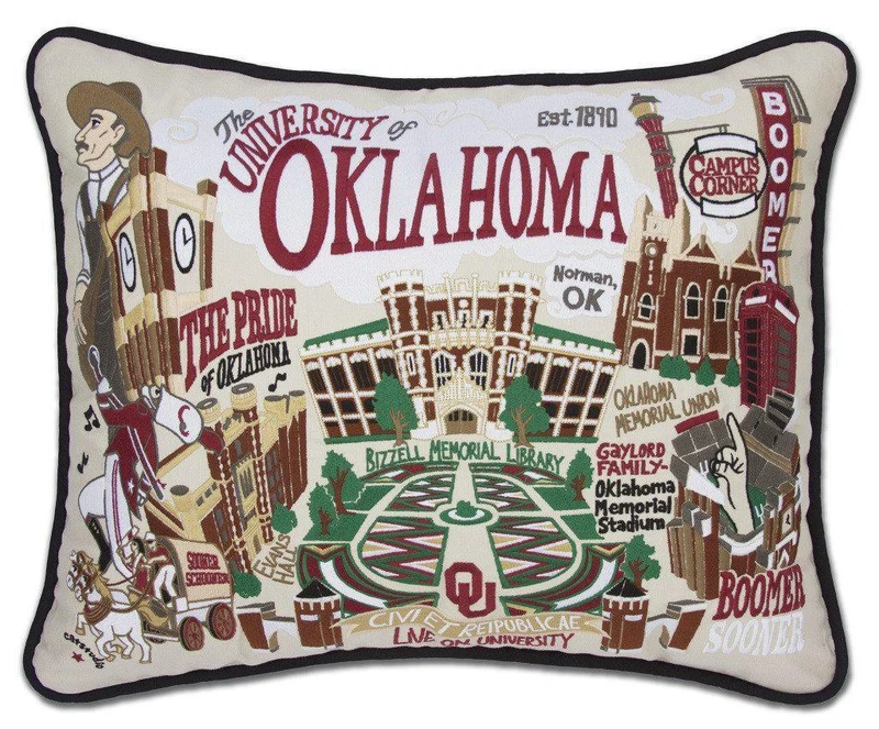 University of Oklahoma Pillow by Catstudio