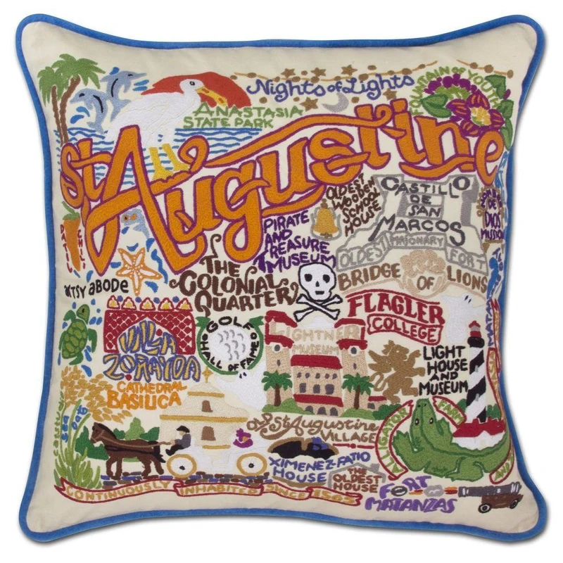 St. Augustine Embroidered CatStudio Pillow