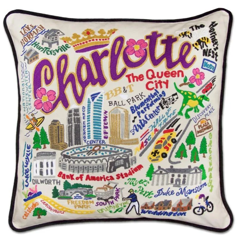 Charlotte Embroidered CatStudio Pillow