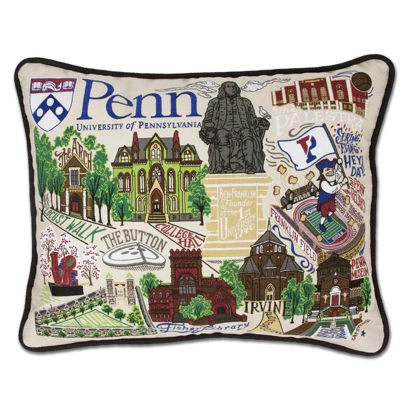 University of Pennsylvania Embroidered Pillow by CatStudio