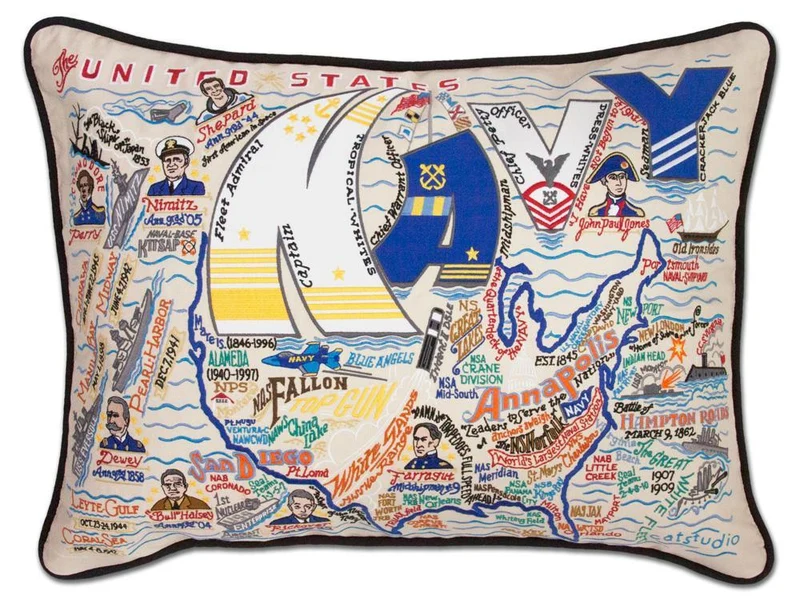 U.S. Navy Throw Pillow - Embroidered - LIMITED EDITION