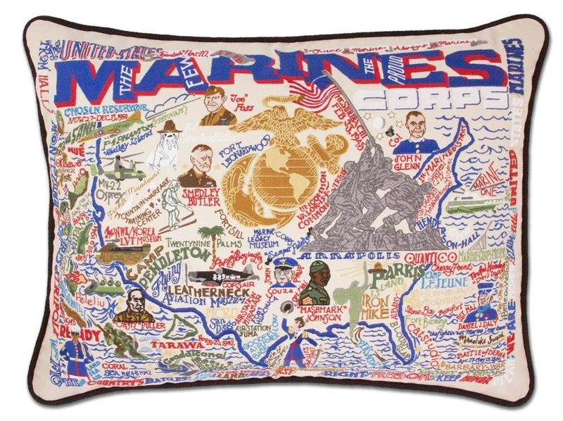 U.S. Marine Corp Throw Pillow - Embroidered - LIMITED EDITION
