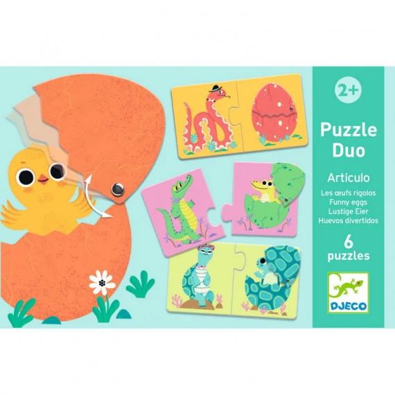 Puzzle duo articulo Oeufs rigolos, Djeco