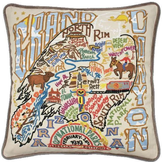 Grand Canyon National Park Embroidered CatStudio Pillow